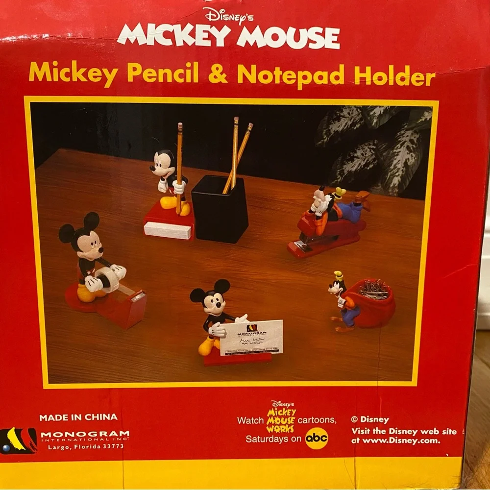 Vintage Retro Collectors Disney Mickey Mouse Red Desk Organizer Set - Picture 5 of 5
